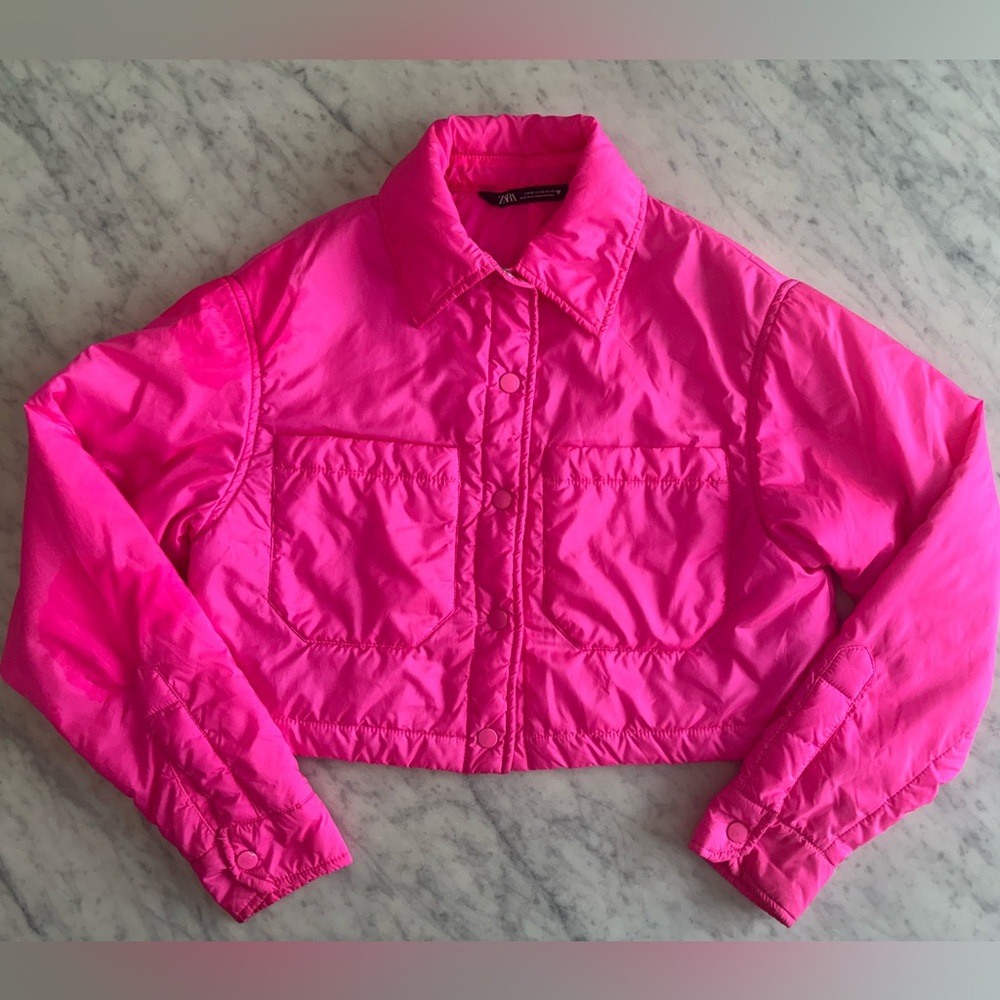 Women’s Pink Zara Cropped Jacket - Size XS